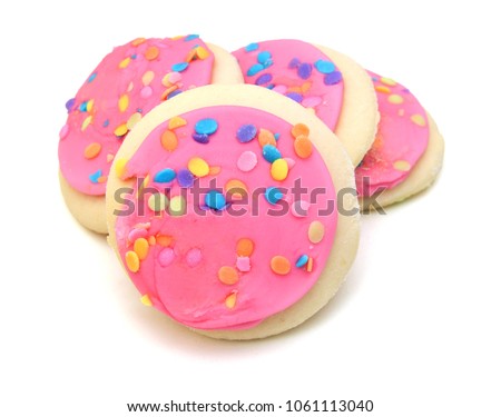 Sugar Cookie With Sprinkles Isolated On White