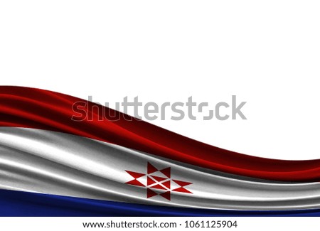 flag of Mordovia isolated on white background with place for your text.
