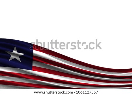 flag of Liberia isolated on white background with place for your text.