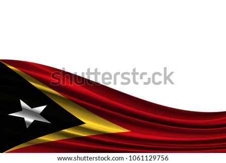 flag of East Timor isolated on white background with place for your text.