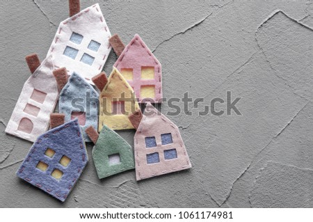 House and home concept over gray background, pastel toned