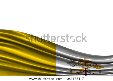 flag of Vatican city-Holy see isolated on white background with place for  text.