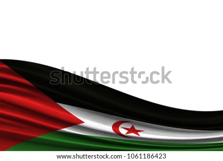 flag of Western Sahara isolated on white background with place for your text.