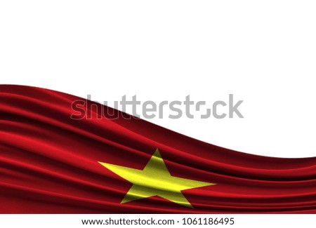 flag of Vietnam isolated on white background with place for your text.