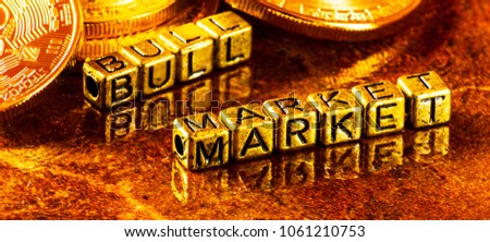 inscription bull market with Crypto currency Golden Bitcoin, BTC, macro-shot coin, bitcoin mining concept, finance