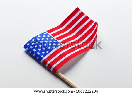 American flag isolated on white