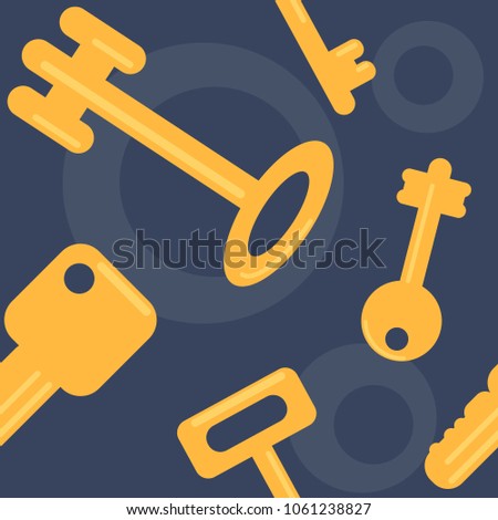 Flat keys seamless pattern