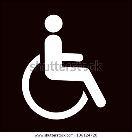 sign disabled icon isolated on black