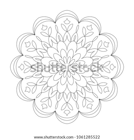 Easy mandala, abstract pattern for beginner and adults coloring