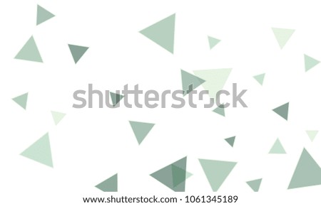 Many Blue Triangles of Different Size on White Background