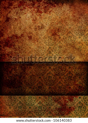 grunge wallpaper background with seamless floral pattern and place for text.