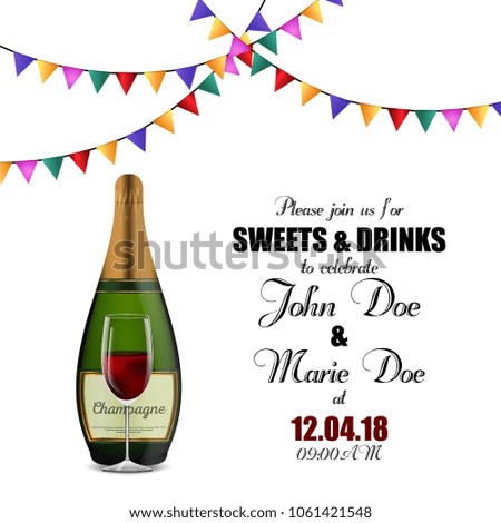 Join us for Sweets and Drinks invitation card with light backgro