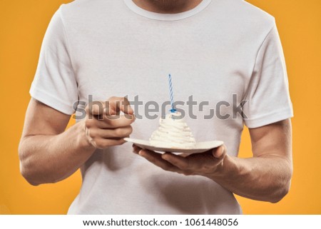   cake in hand, logo                             
