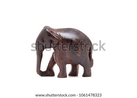 Souvenir gift elephant made of wood isolated on white