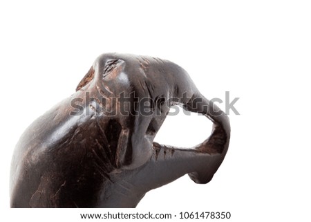 Souvenir gift elephant made of wood isolated on white