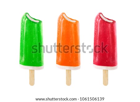 Three delicious frozen ice cream pop