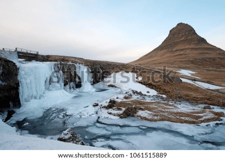 Kirkjufellsfoss in winter, Iceland