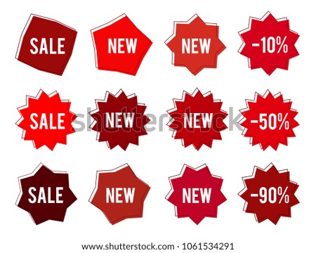 Element design red bubbles, isolated on white background. Vector illustration of Eps 10 for sale promo marketing, new product sticker, Discount ad offer price label, symbol for advertising campaign