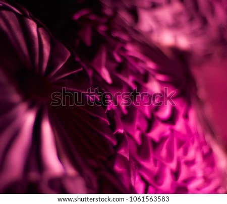 Beautiful pink coloured objects isolated abstract blurred background photo