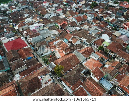 Top View (Ariel Shot) of Lembang Village, North Bandung, Indonesia