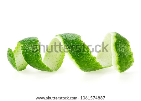 Peel of lime isolated on white background Royalty-Free Stock Photo #1061574887