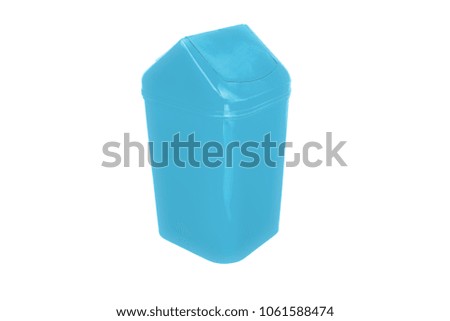 Color trash can isolated on white background