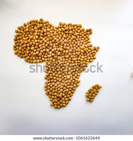 Map of Africa made from chick peas