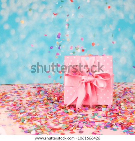 Confetti holiday background, Celebration,party backgrounds concepts gift box