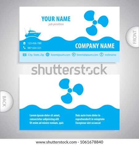 business card - Boat propeller - maritime symbols - company presentations