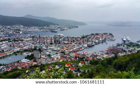 Bergen Norway. Picture taken from a top the funicular. 