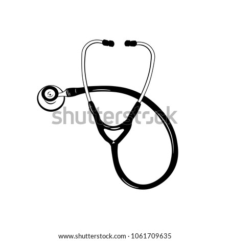 Stethoscope illustration isolated on white background. Medicial tool. Doctor symbol.