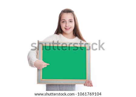 A girl with the picture frame