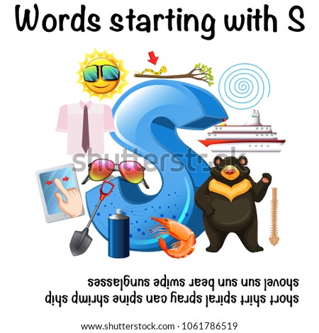 Words Starting with Letter S illustration