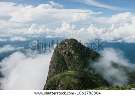 The great mountain above the clouds in the paraná peak.