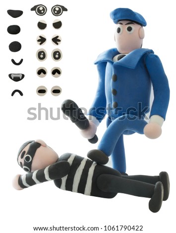 Plasticine Police and Thieve in concept protect