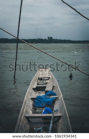 black and white picture The River of Life Fishing boat 