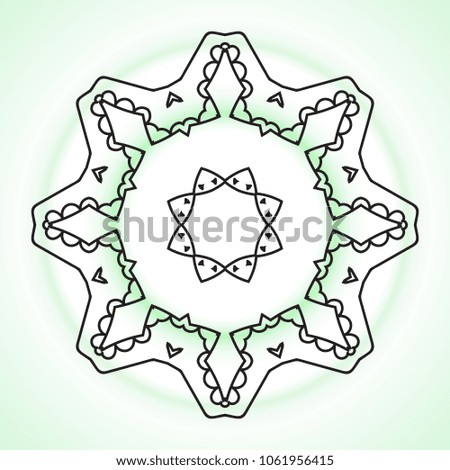 Vector Mandala Frame. Christmas Snowflake Illustration. Flower Background