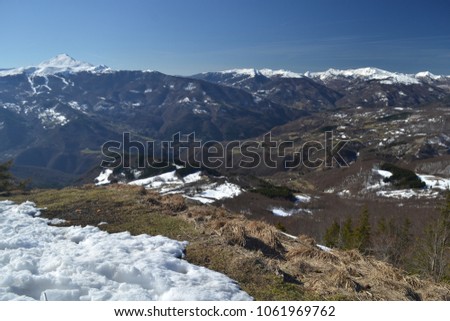 Winter sports, holiday, snow and ski in italian mountain