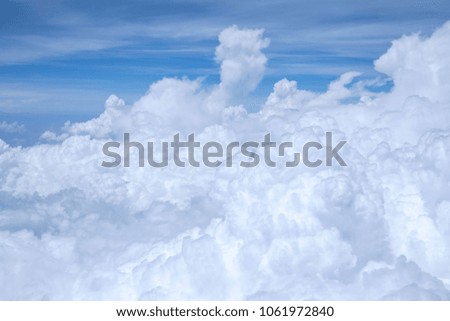 Beautiful clouds in the sky,view from the plane window.