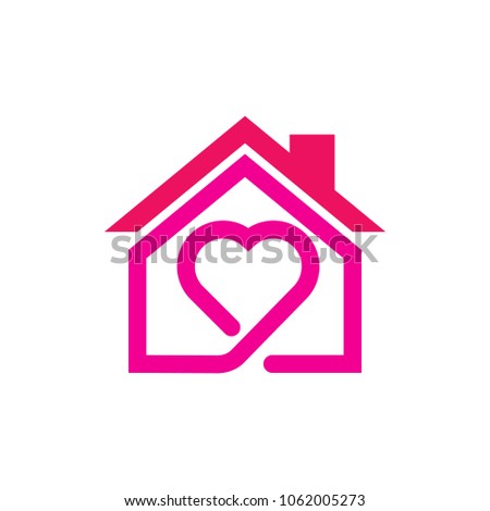 Love House Logo Icon Design