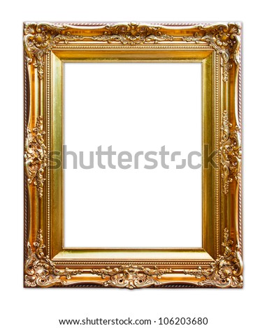 gold picture frame. isolated on white