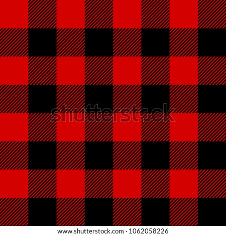 Red and Black Lumberjack plaid seamless pattern Royalty-Free Stock Photo #1062058226