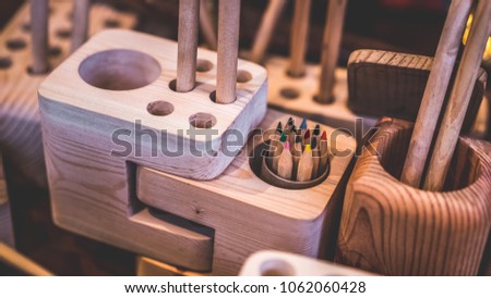 Stationary In Wooden Box