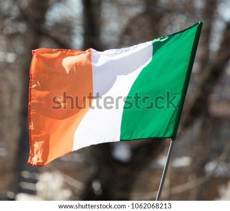 Flag of Ireland in the open air