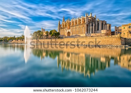 Cathedral La Seu in Palma de Mallorca Royalty-Free Stock Photo #1062073244