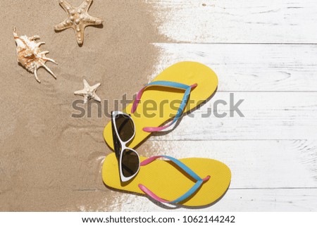 Summer time background with accessories