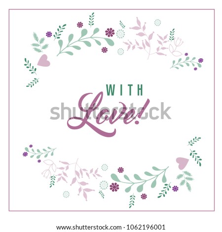 greeting card with floral ornament background, wreath design