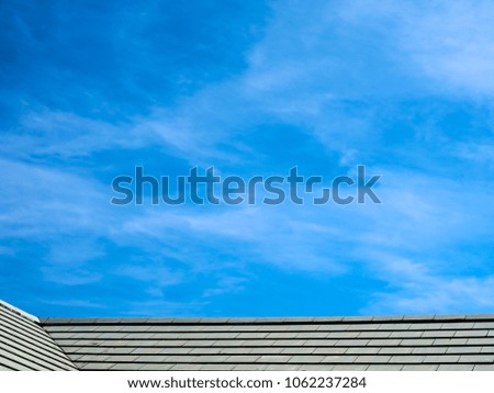 sameless roof and blue sky white cloud in morning