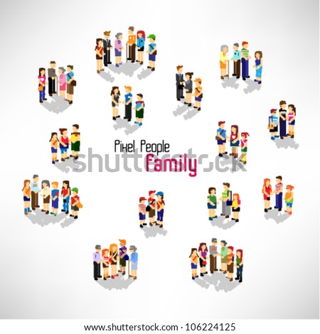 a large group of people and family vector icon design