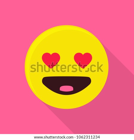 Heart emoticon icon. Flat illustration of heart emoticon vector icon for web